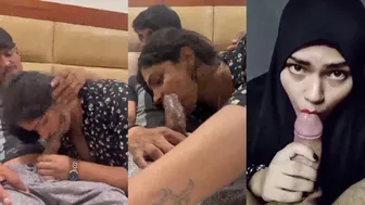 Hijabi muslim ladki sucking big dick